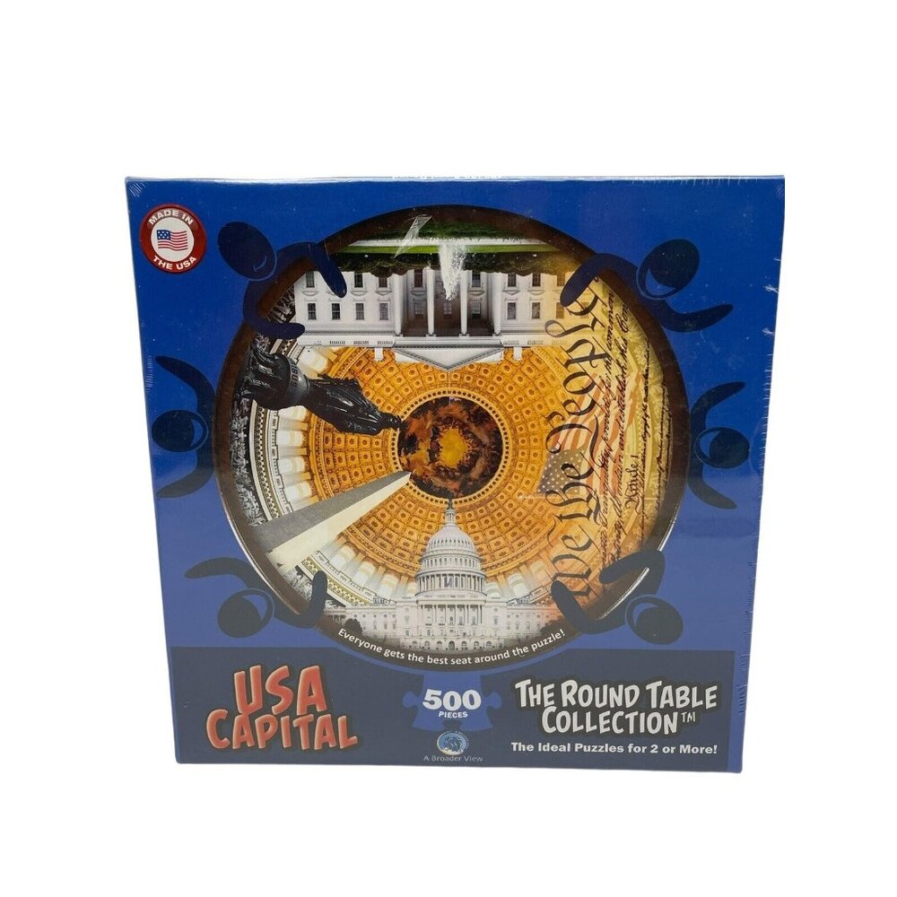 Round Table Puzzle - USA Capital (500 Piece) 19" ROUND US GOVERMENT USA/ NEW!!